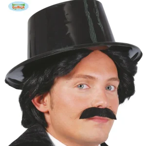 ⚫ Universo in Festa: Cappello Cilindro Nero Lucido (Top Hat) – Stile Mago/Formal 🎩