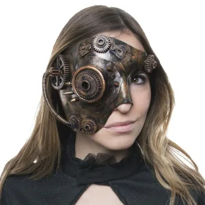 ⚙️ Maschera Meccanica Steampunk Ciclopica (Mezza Faccia) - Accessorio Cosplay 🕰️